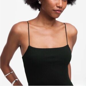 Madewell Black Ribbed Spaghetti Strap Camisole